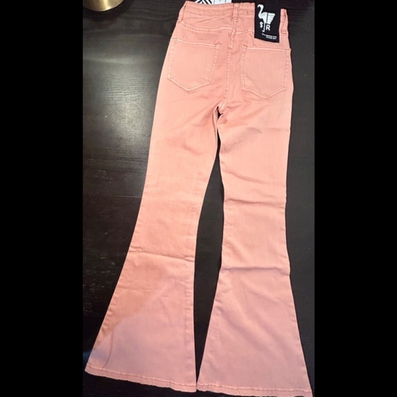 Sandrine Rose x Free People Super Flare Denim Jeans Petal Pink Size 28 - NWT - Picture 7 of 12